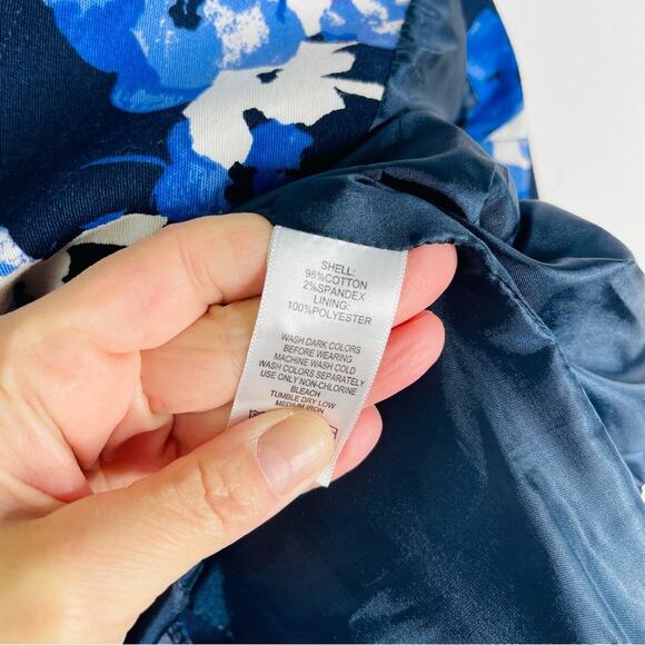 Vintage blue white pink floral button preppy office blazer 8 - Picture 5 of 6